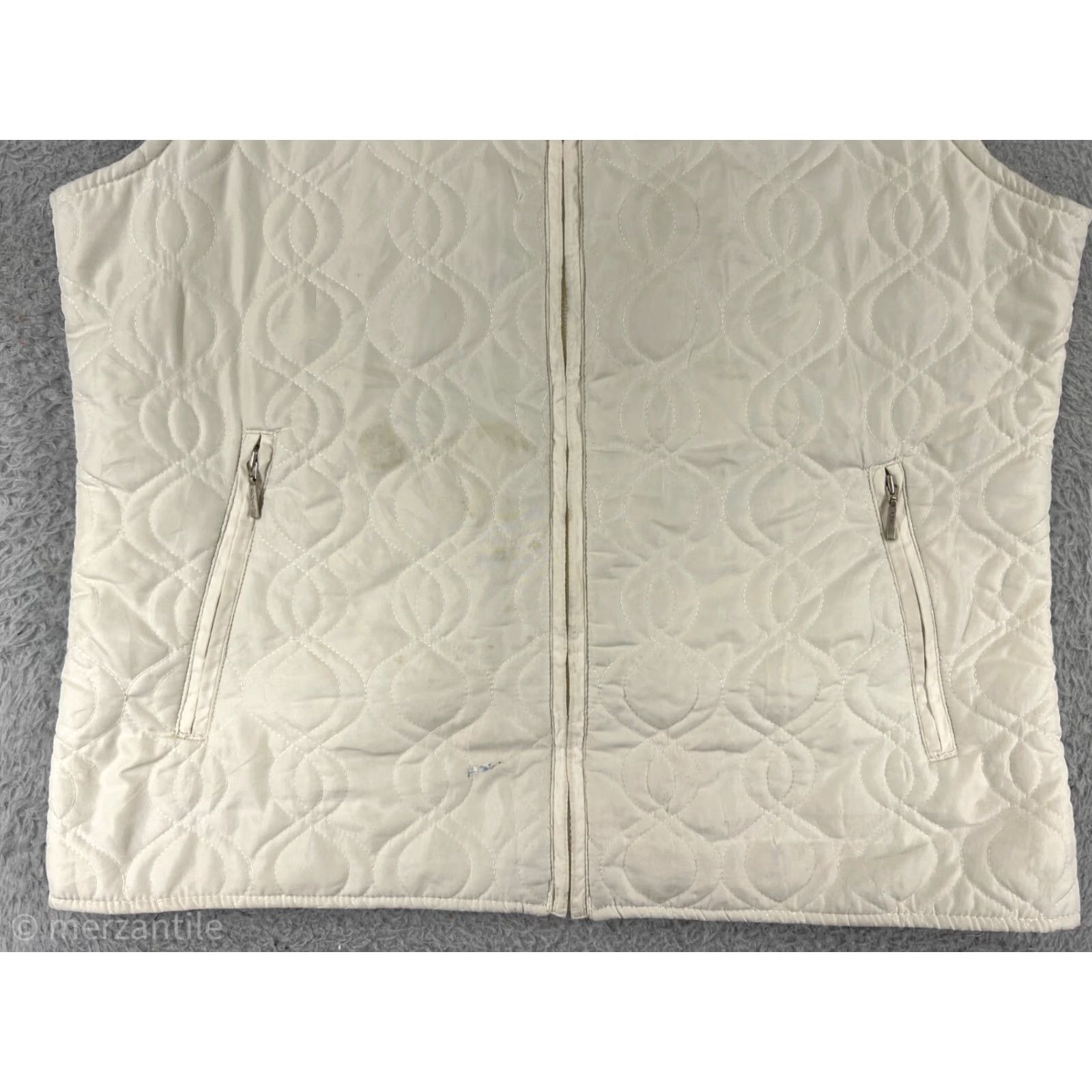 Northern Reflections Northern Reflections Vest Womens Medium Ivory Full Zip Polyester Quilted Pockets Size M / US 6-8 / IT 42-44 - 5 Thumbnail