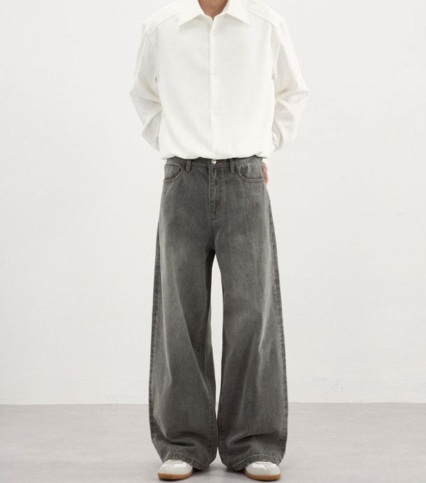 Vintage American street men's baggy casual washed wide-leg jeans Size US 32 / EU 48 - 2 Thumbnail
