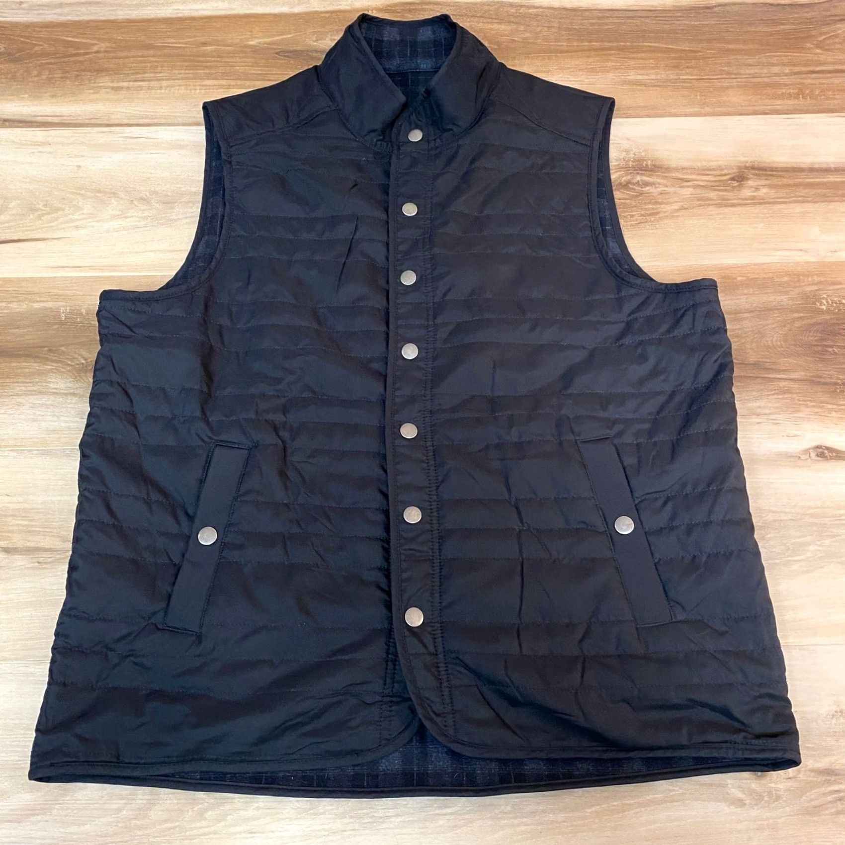 Vintage VINTAGE? No — Age of Wisdom Reversible Vest Mens M Plaid Quilted Snap Front Pockets Size US M / EU 48-50 / 2 - 2 Thumbnail