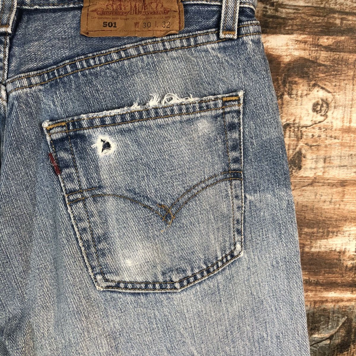 Levi's DLL Levis 501 Ripped distressed faded Blue Denim Pants #C002 Size US 30 / EU 46 - 17 Thumbnail