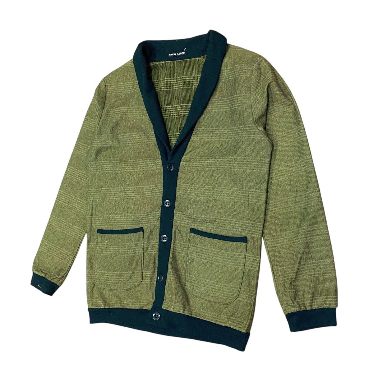 Designer × Frank Leder 💥FRANK LEDER OLIVE GREEN CARDIGAN Size US M / EU 48-50 / 2 - 3 Thumbnail