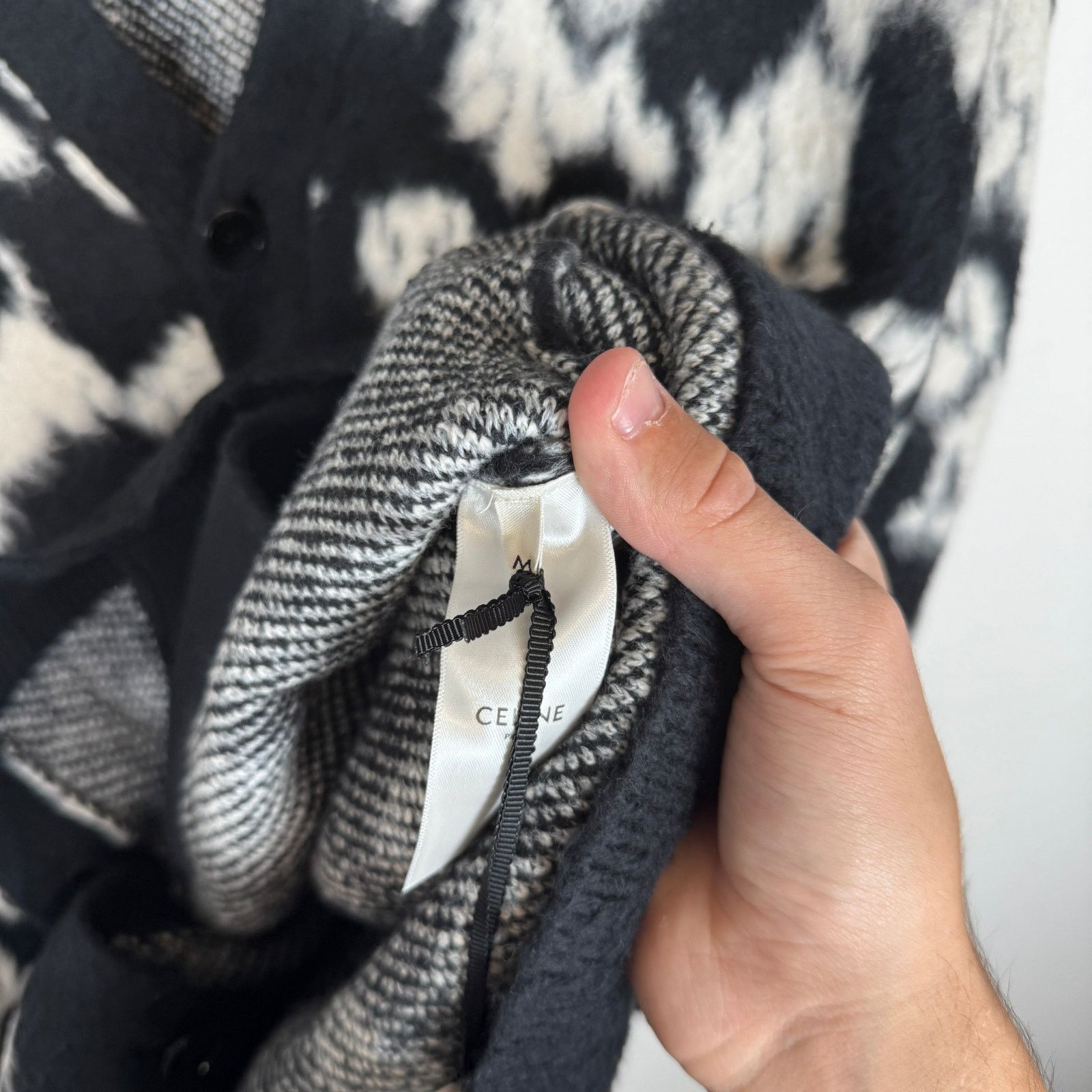 Celine Celine Brushed Cotton-Blend Jacquard Cardigan Size M Size US M / EU 48-50 / 2 - 3 Thumbnail