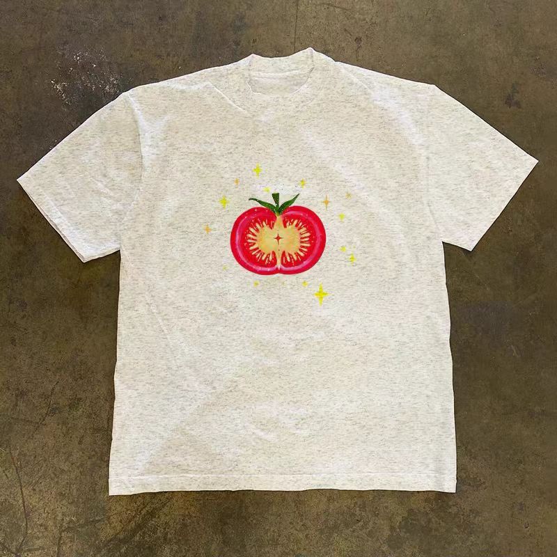 Vintage Grey retro tomato print t-shirt Size US M / EU 48-50 / 2 - 1 Thumbnail