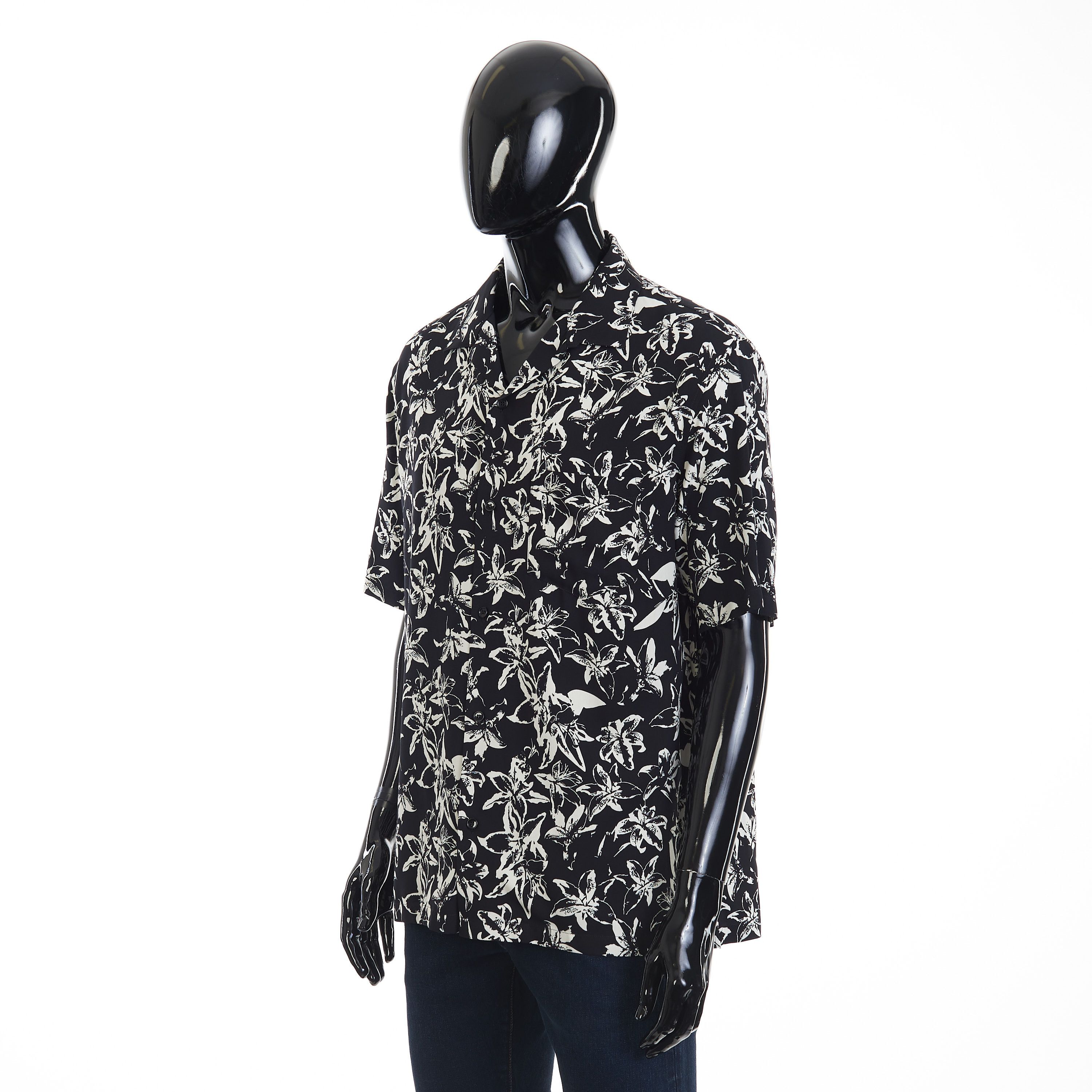 Celine Loose Hawaiian Shirt - Large Lily Flower Print Viscose Size US M / EU 48-50 / 2 - 2 Thumbnail