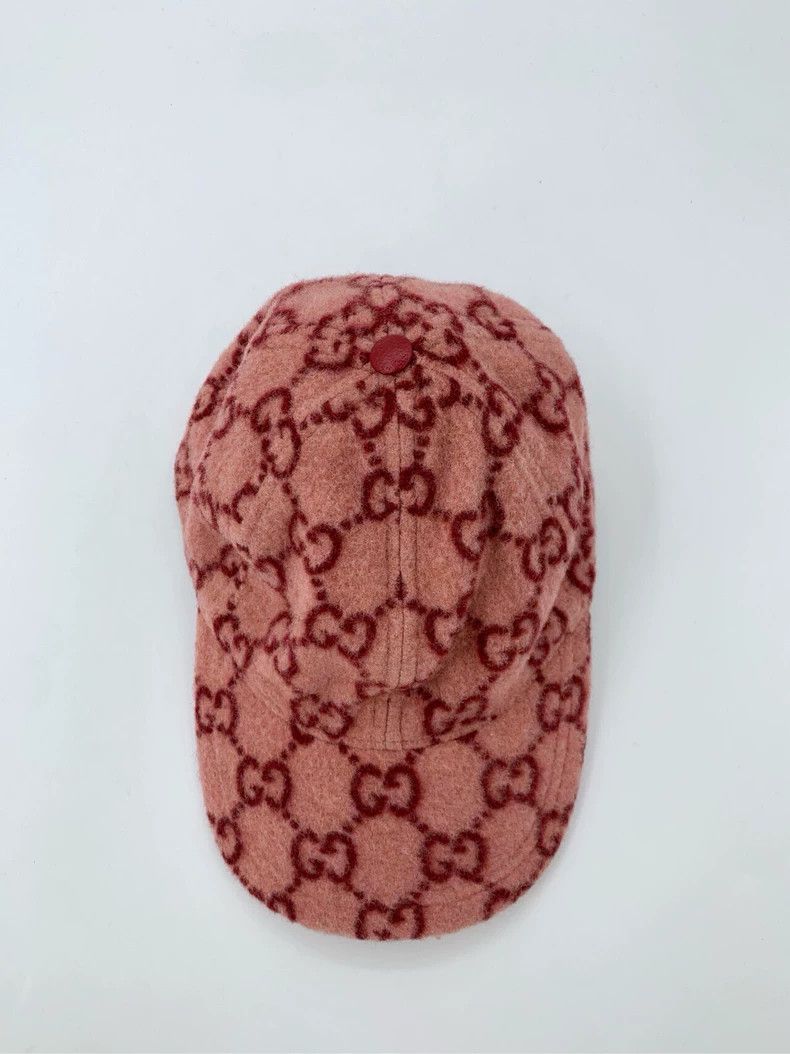 Gucci Gucci Size M Logo old flower full print pink wool baseball Size ONE SIZE - 5 Thumbnail