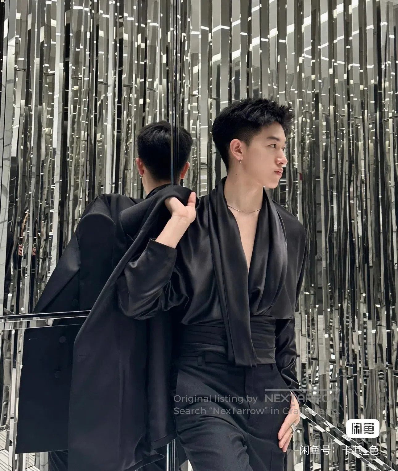Saint Laurent Paris Saint Laurent Paris Satin Waist Cincher Shirt| Size US XS / EU 42 / 0 - 4 Thumbnail