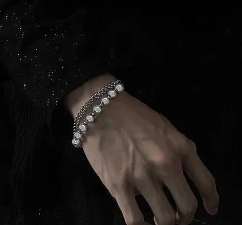 Designer × Vintage Retro reflective pearl silver bracelet Size ONE SIZE - 2 Thumbnail