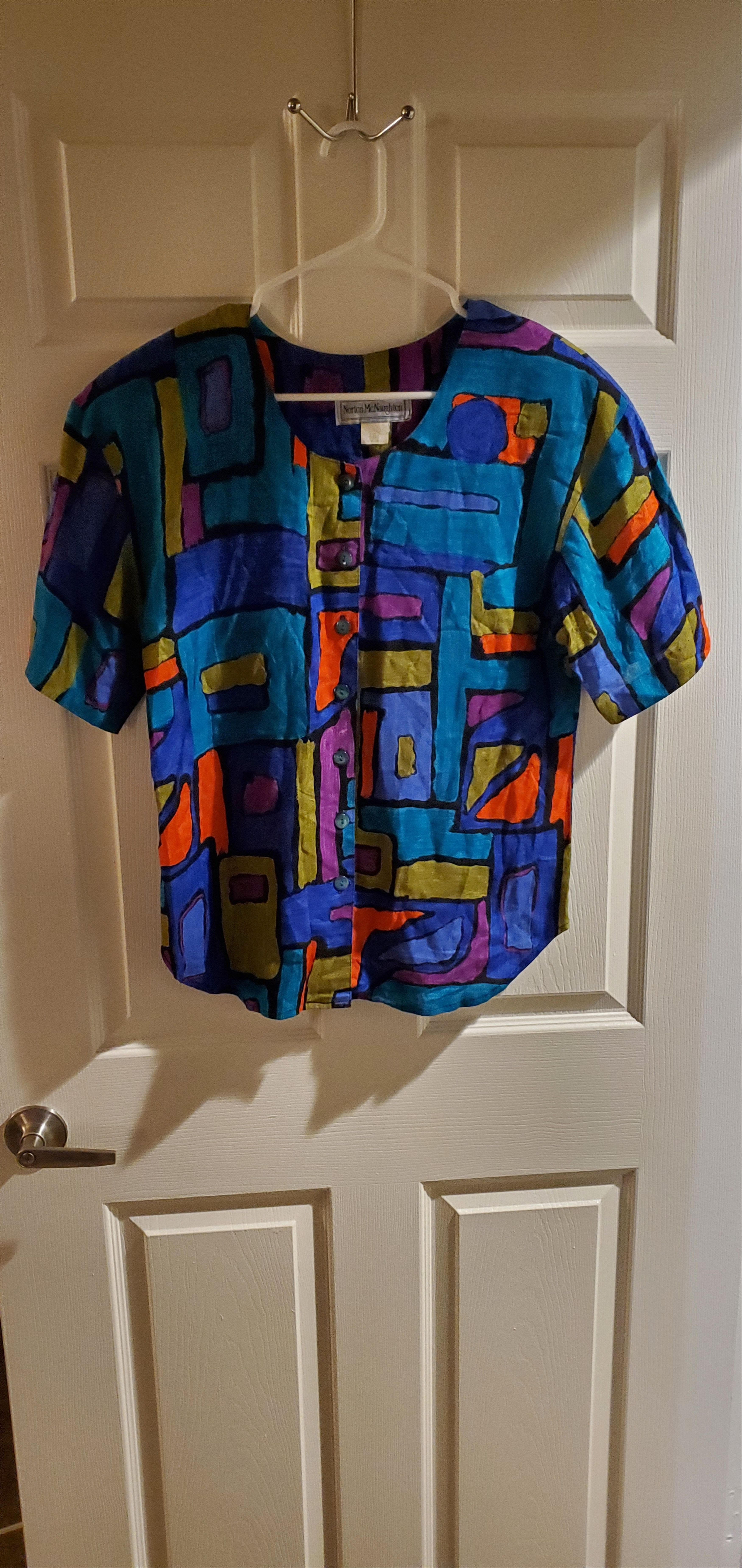 Vintage Vintage 80s Norton McNaughton Abstract Blouse (size 8) Size M / US 6-8 / IT 42-44 - 2 Thumbnail