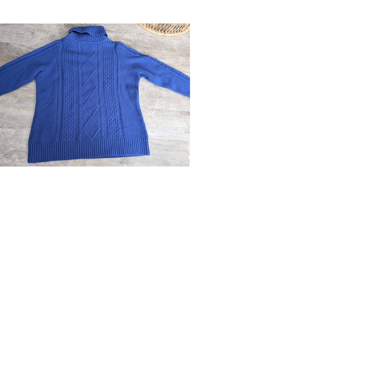 Vintage L.L. Bean Womens Cable Knit Merino Wool Turtleneck Pullover Sweater XL Petite Blueish Purple Size XL / US 12-14 / IT 48-50 - 10 Thumbnail