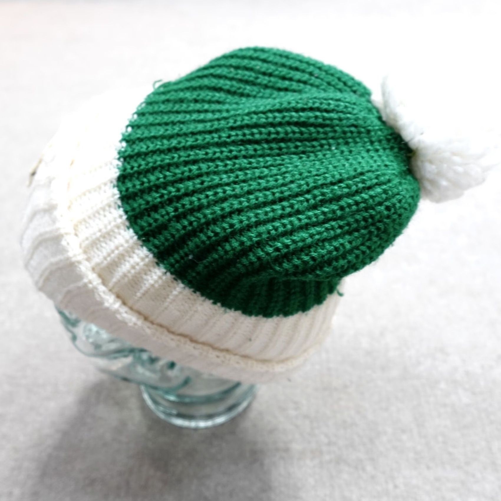 Vintage VINTAGE New York Jets White Green Hat Pom Pom Toboggan Felt Patch 70s Mens One Size White Beanie Acrylic Size ONE SIZE - 3 Thumbnail