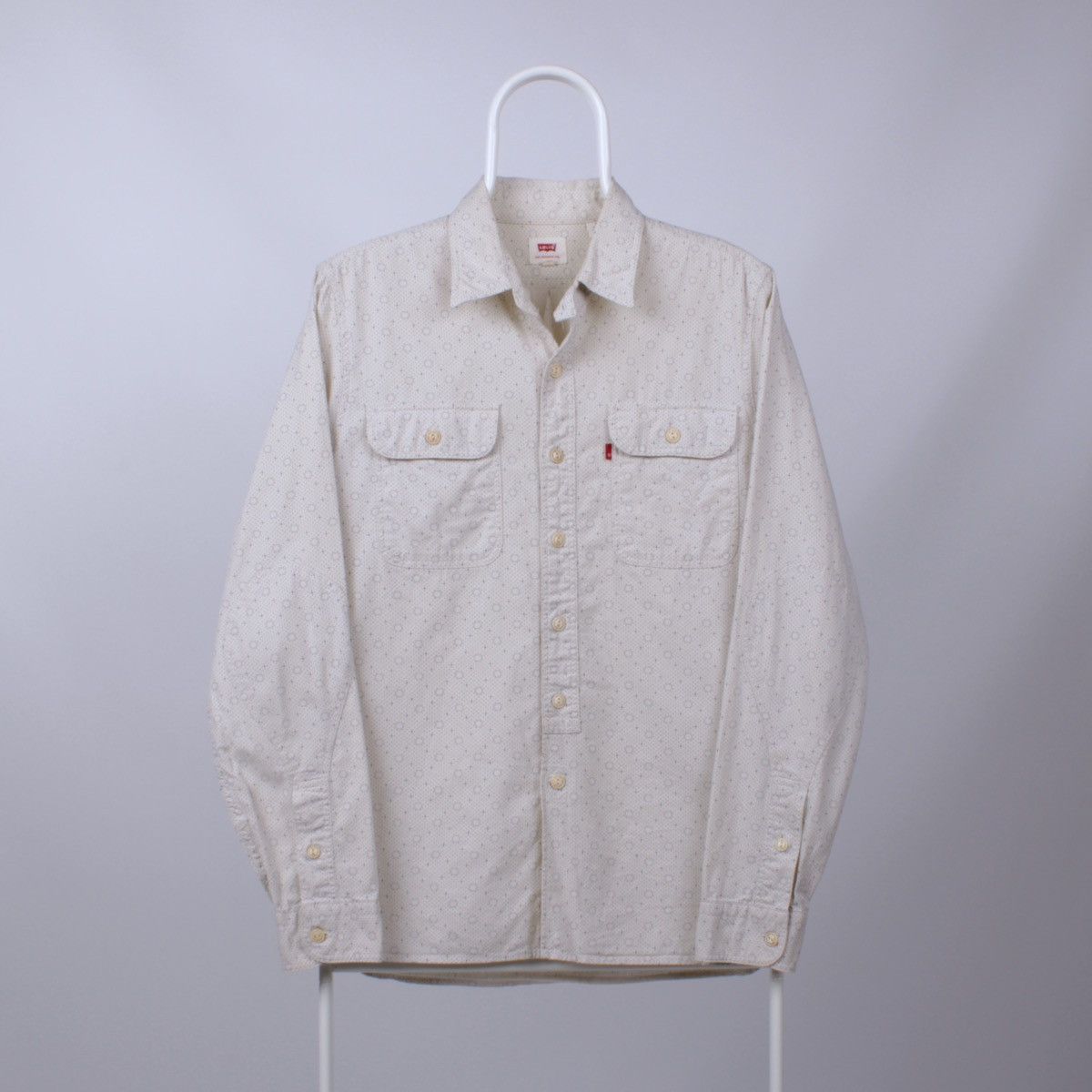 Levi's LEVIS Selvedge Cream Geometric Polkadot Long Sleeve Shirt Size US S / EU 44-46 / 1 - 2 Thumbnail