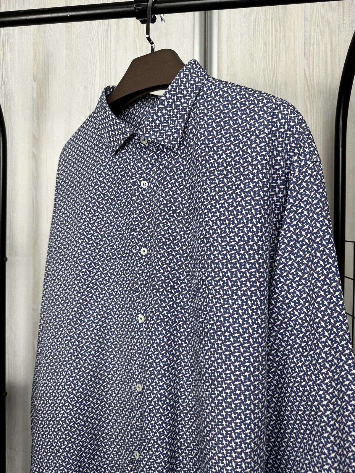 Paul & Shark Paul & Shark Blue Airplane pattern long sleeve shirt Size US XXL / EU 58 / 5 - 5 Thumbnail