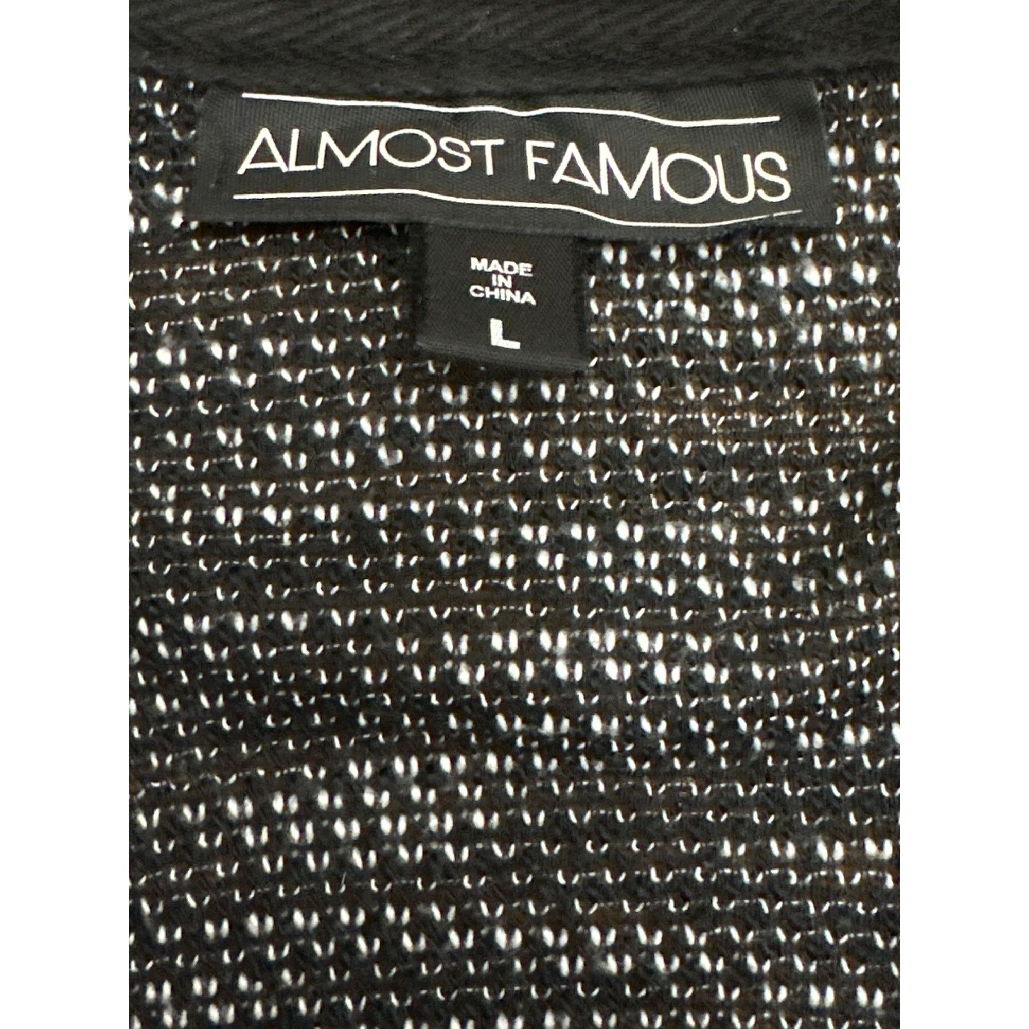 Almost Famous Almost Famous Black White Knit Zip Front Crew Neck Bomber Ja Size L / US 10 / IT 46 - 6 Thumbnail