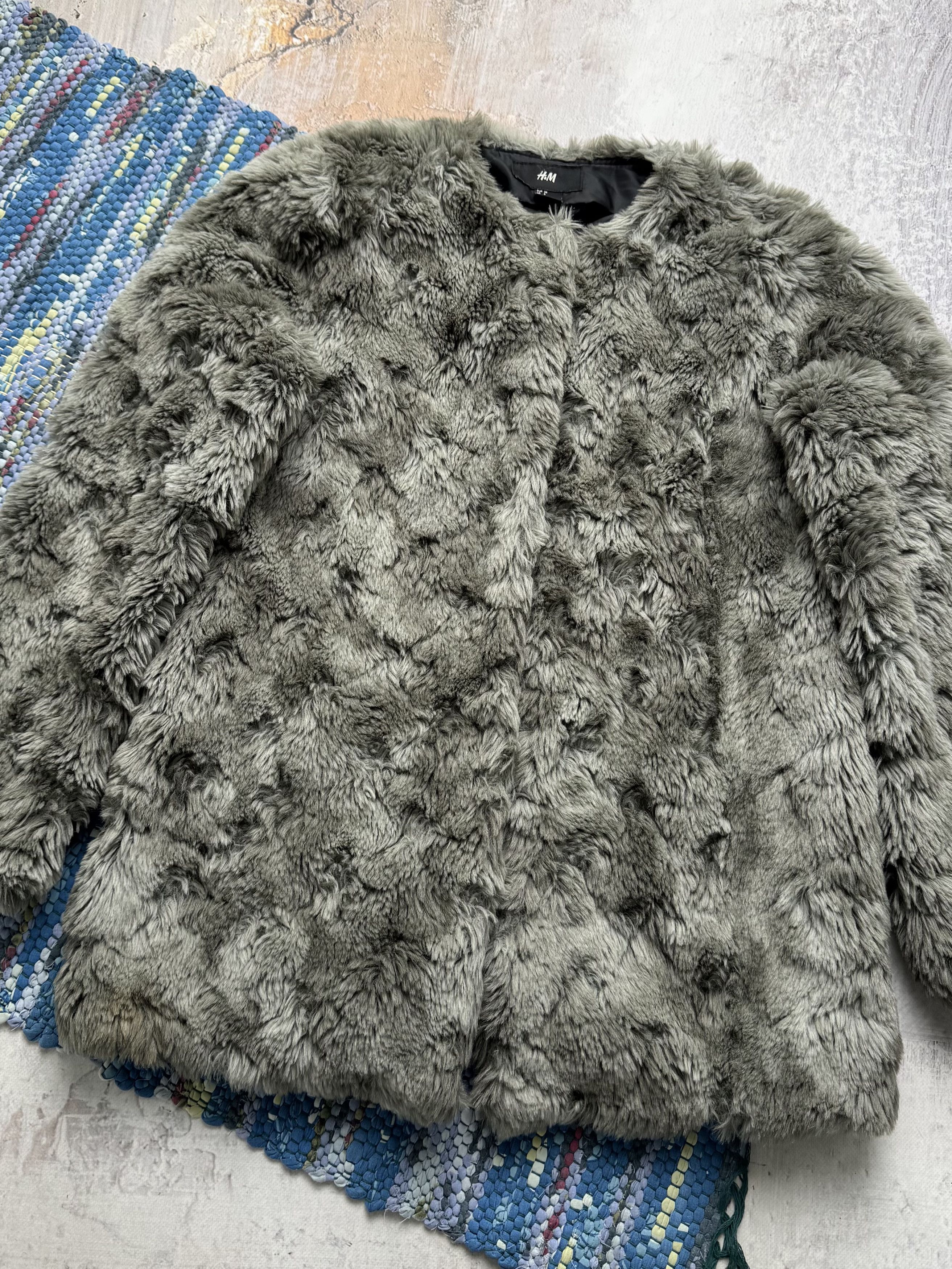 Vintage Vintage Gray Faux Fur Jacket Soft Plush Coat Size M / US 6-8 / IT 42-44 - 2 Thumbnail