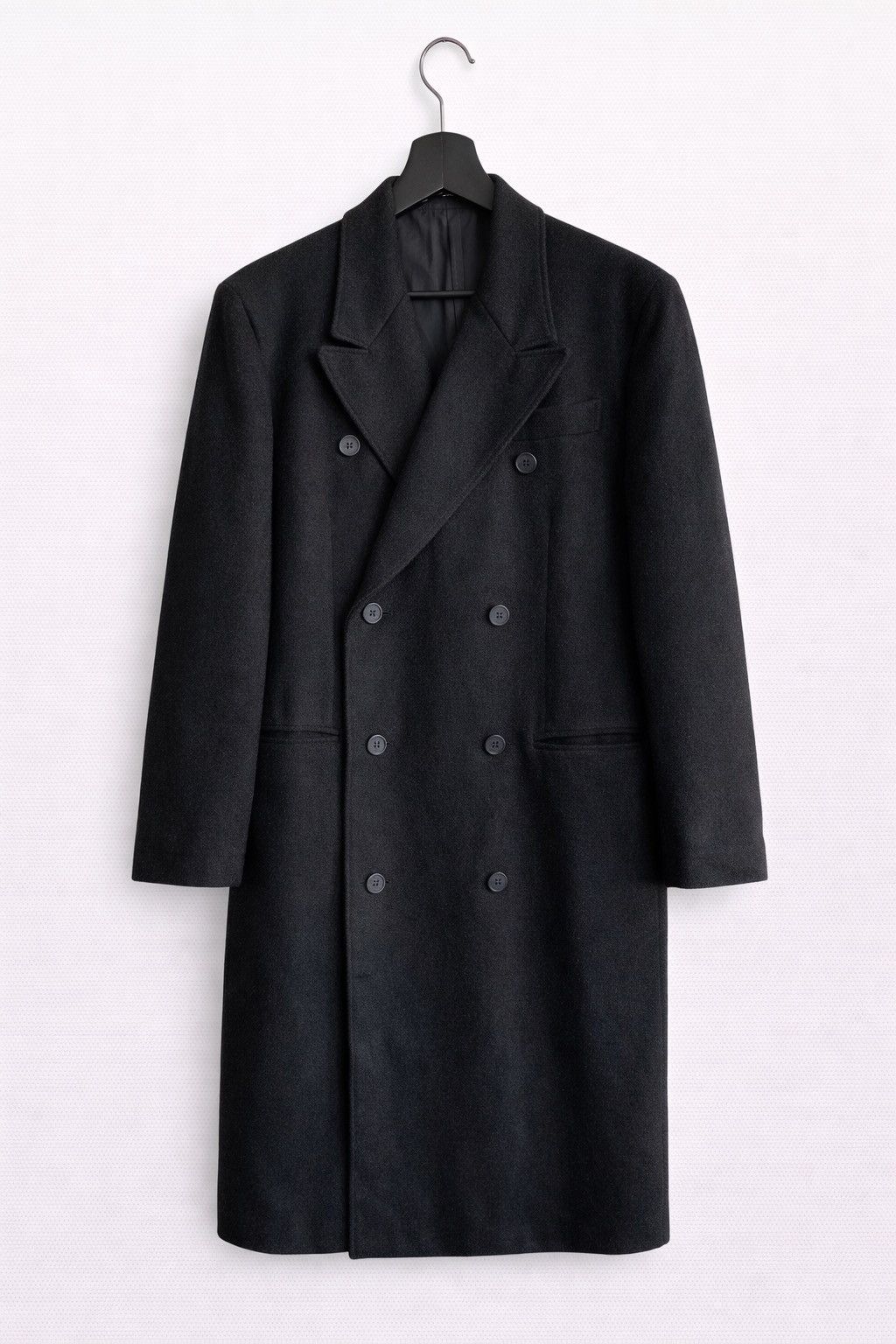 Y's Y’s Yohji Yamamoto Black Double-Breasted Wool Long Coat Size US L / EU 52-54 / 3 - 1 Thumbnail