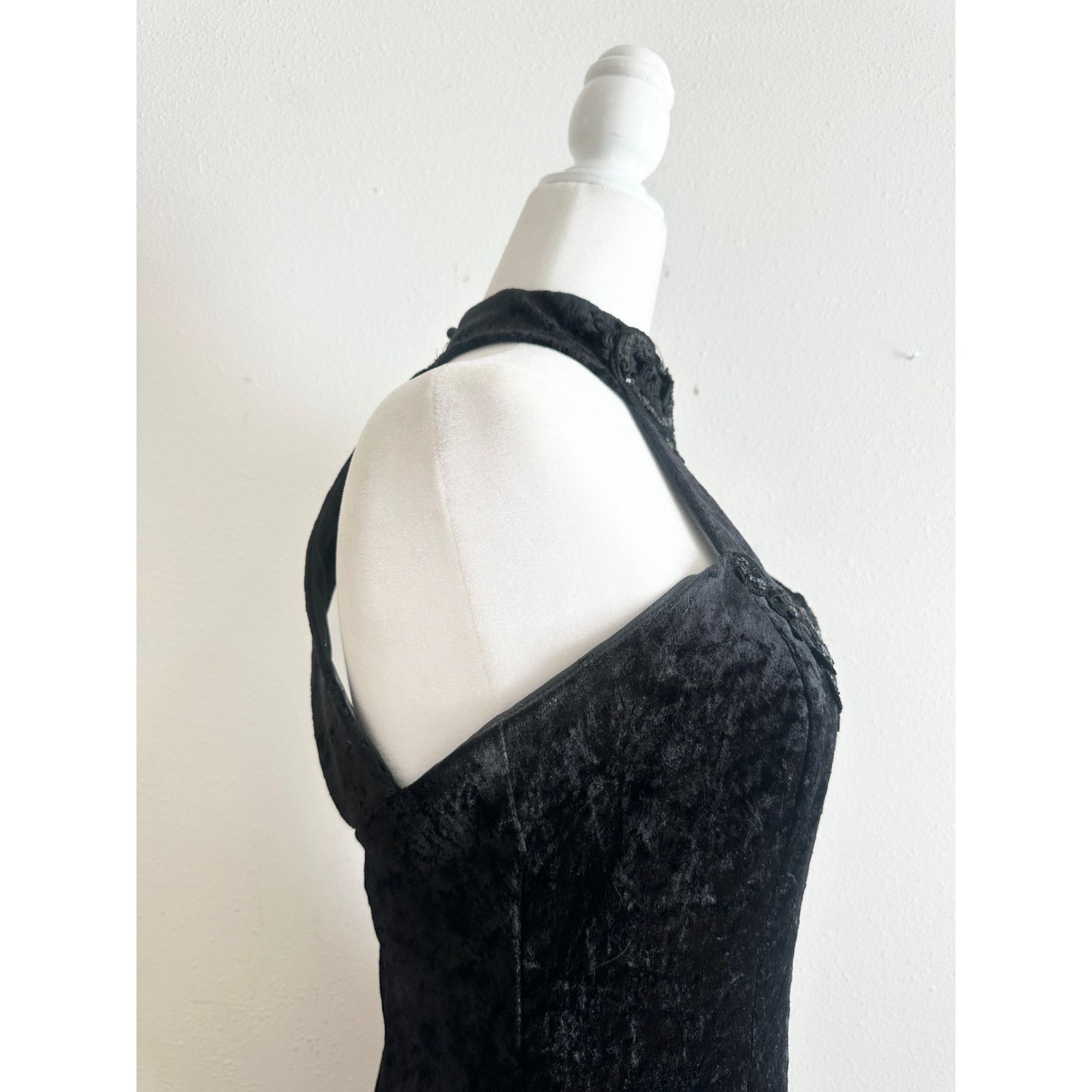 Jessica McClintock Vintage 80s 90s Romantic Whimsygoth High Neck Keyhole Dress Size L / US 10 / IT 46 - 6 Thumbnail