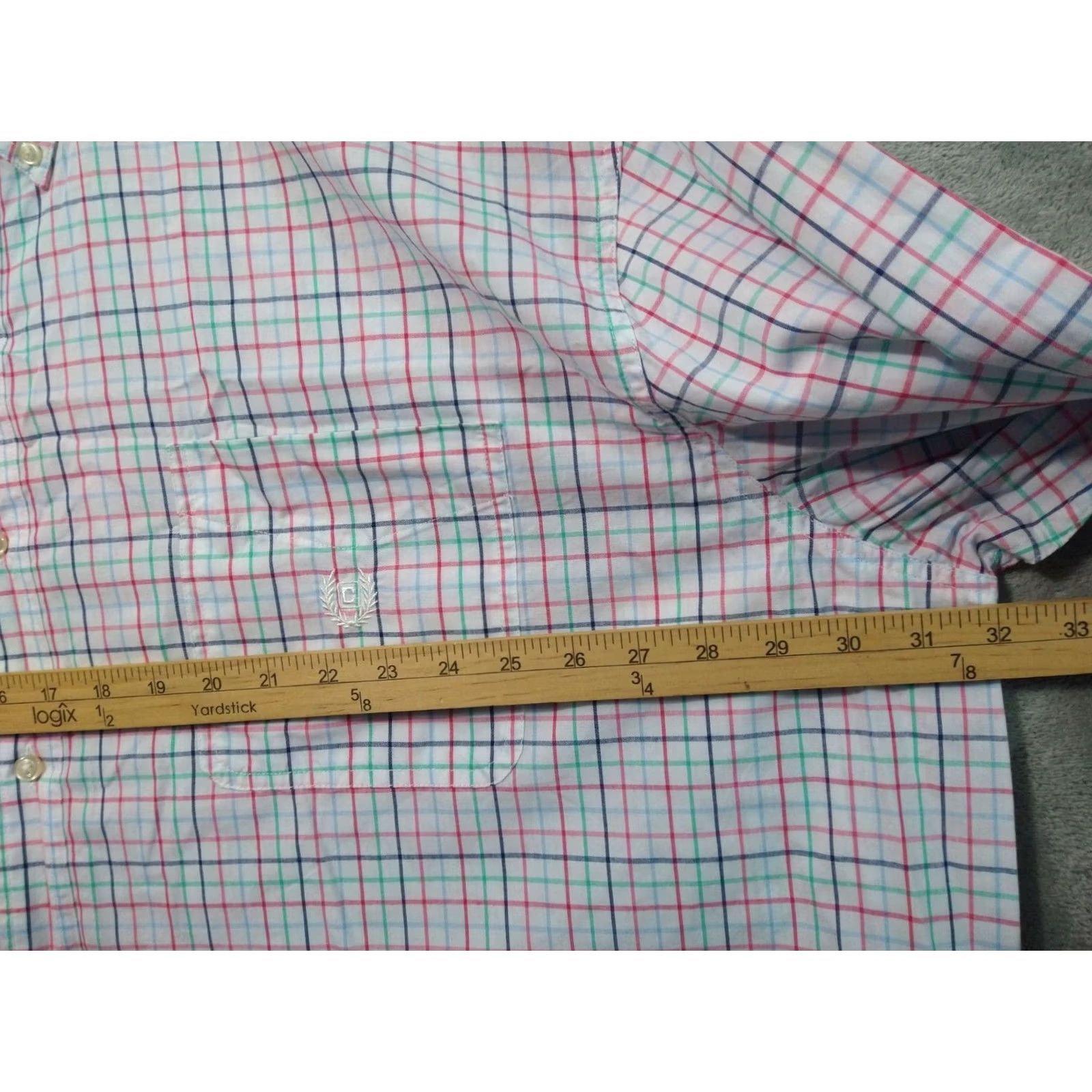 Chaps Chaps Shirt Mens 4XB White Plaid Long Sleeve Button Down Easy Care Pocket Casual Size US XXL / EU 58 / 5 - 5 Thumbnail