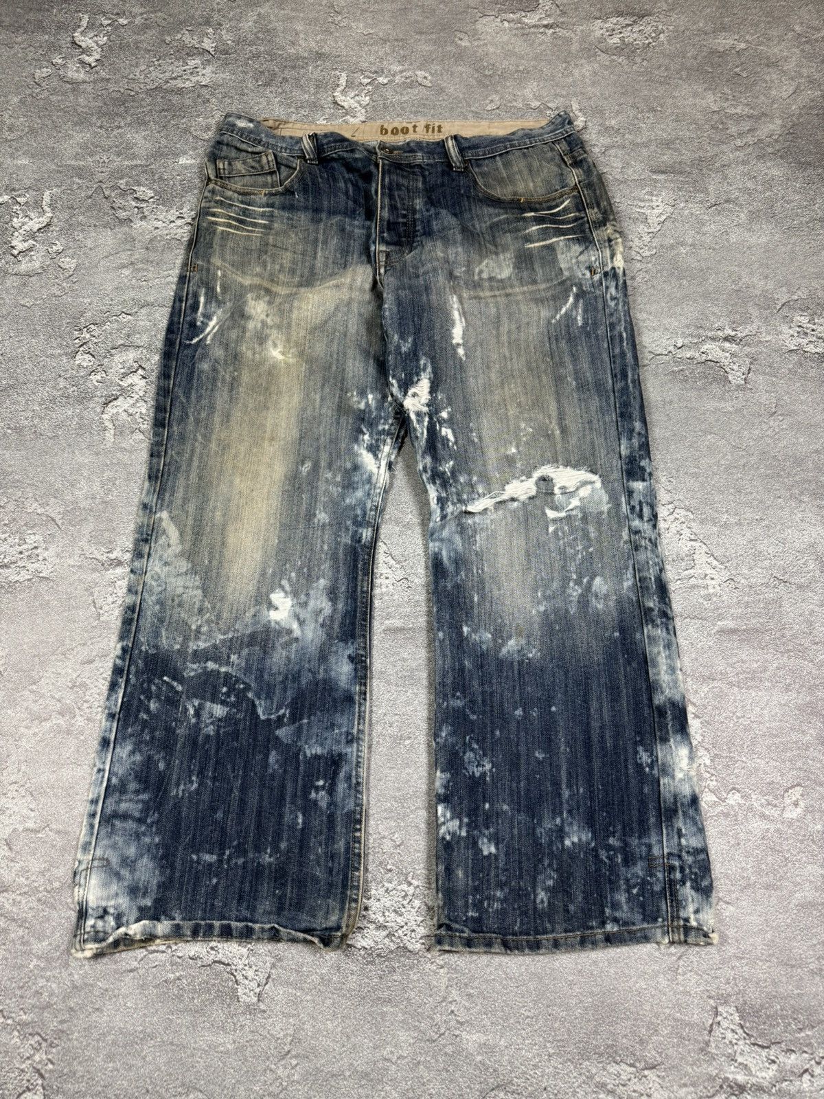 If Six Was Nine IF6WAS9 2000s Y2K Heavenly Bootcut Baggy Washed Jeans SZ 34 Size US 34 / EU 50 - 4 Thumbnail