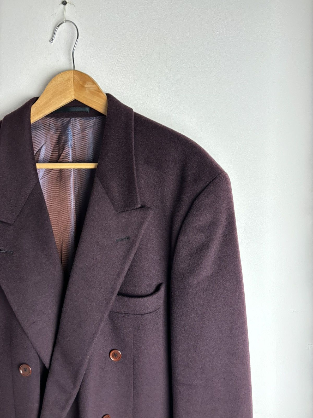 Vintage Vintage Jean Benson Cashmere Purple Double Breasted Blazer Size 54L - 3 Thumbnail