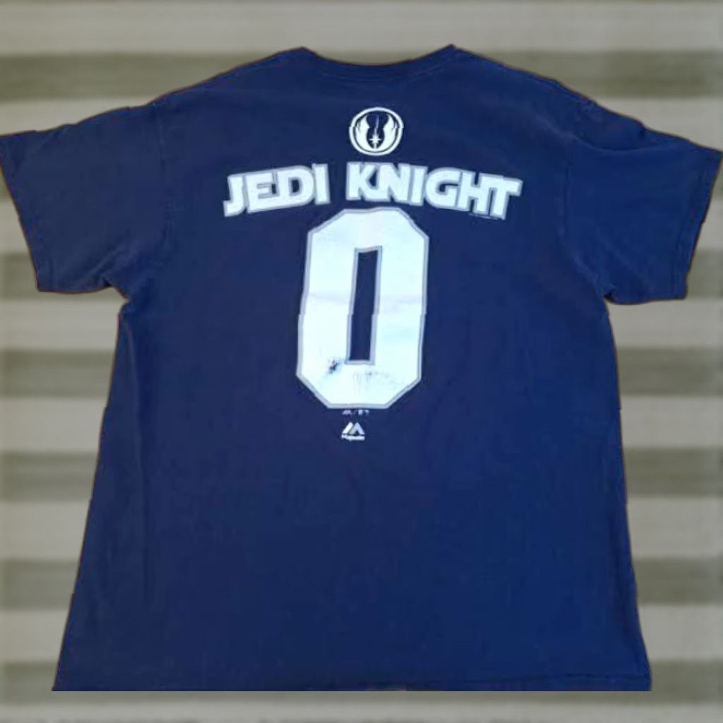 MLB VINTAGE Detroit Tigers Star Wars Jedi Knight TShirt Navy L Blue Unisex Adults Short Sleeve Jedi Star Wars 90s/Majestic/MLB Mens Size US L / EU 52-54 / 3 - 1 Thumbnail