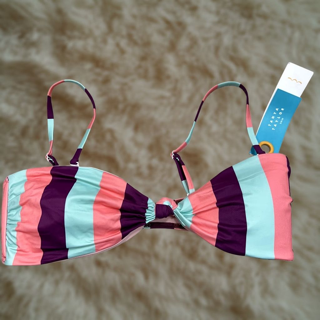 Tanya Taylor Tanya Taylor Swim Top Poppy Bikini Pink Purple Stripe XL NWT Size XL / US 12-14 / IT 48-50 - 1 Thumbnail