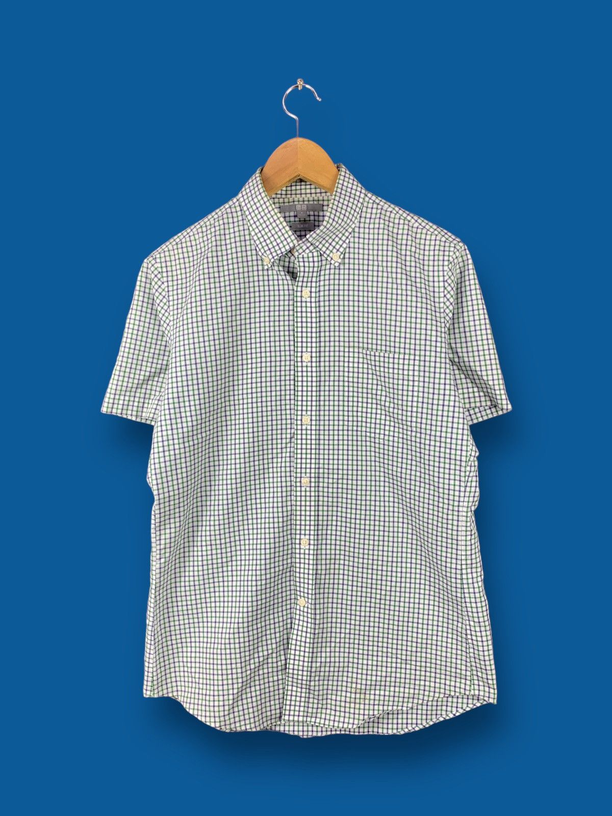 Japanese Brand × Uniqlo Steals! Uniqlo Slim Fit Button Up Shirt Small Checkered Size US M / EU 48-50 / 2 - 1 Thumbnail