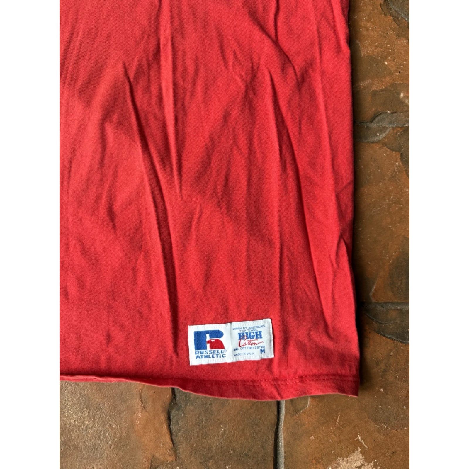 Russell Athletic VINTAGE Russell Athletic Pocket T-Shirt Medium Red USA 90s Mens Shirt Size US M / EU 48-50 / 2 - 5 Thumbnail