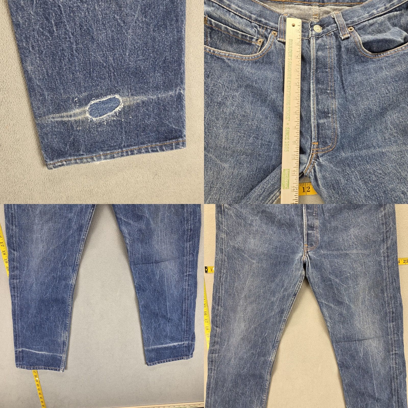 Levi's VTG Levi's 501 Jeans Mens Blue Regular 30x28 Distressed Denim 80s USA Made Button Pockets Logo Vintage Mens Size US 30 / EU 46 - 8 Thumbnail