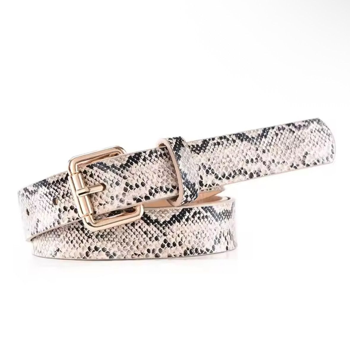 Japanese Brand Trendy Gothic Punk Snake Skin Pattern Buckle Belt Size 34 - 1 Thumbnail
