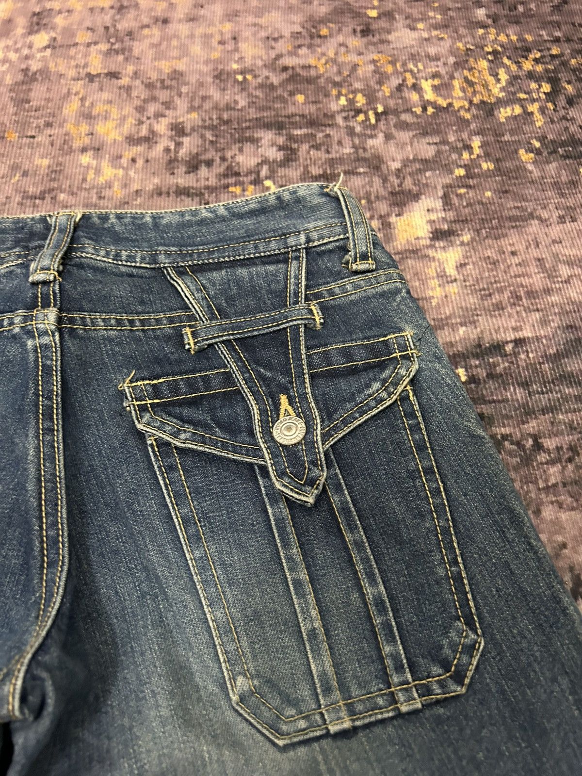 If Six Was Nine Vintage Edge Rupert Multi Pocket Flare Jeans Size US 29 - 11 Thumbnail