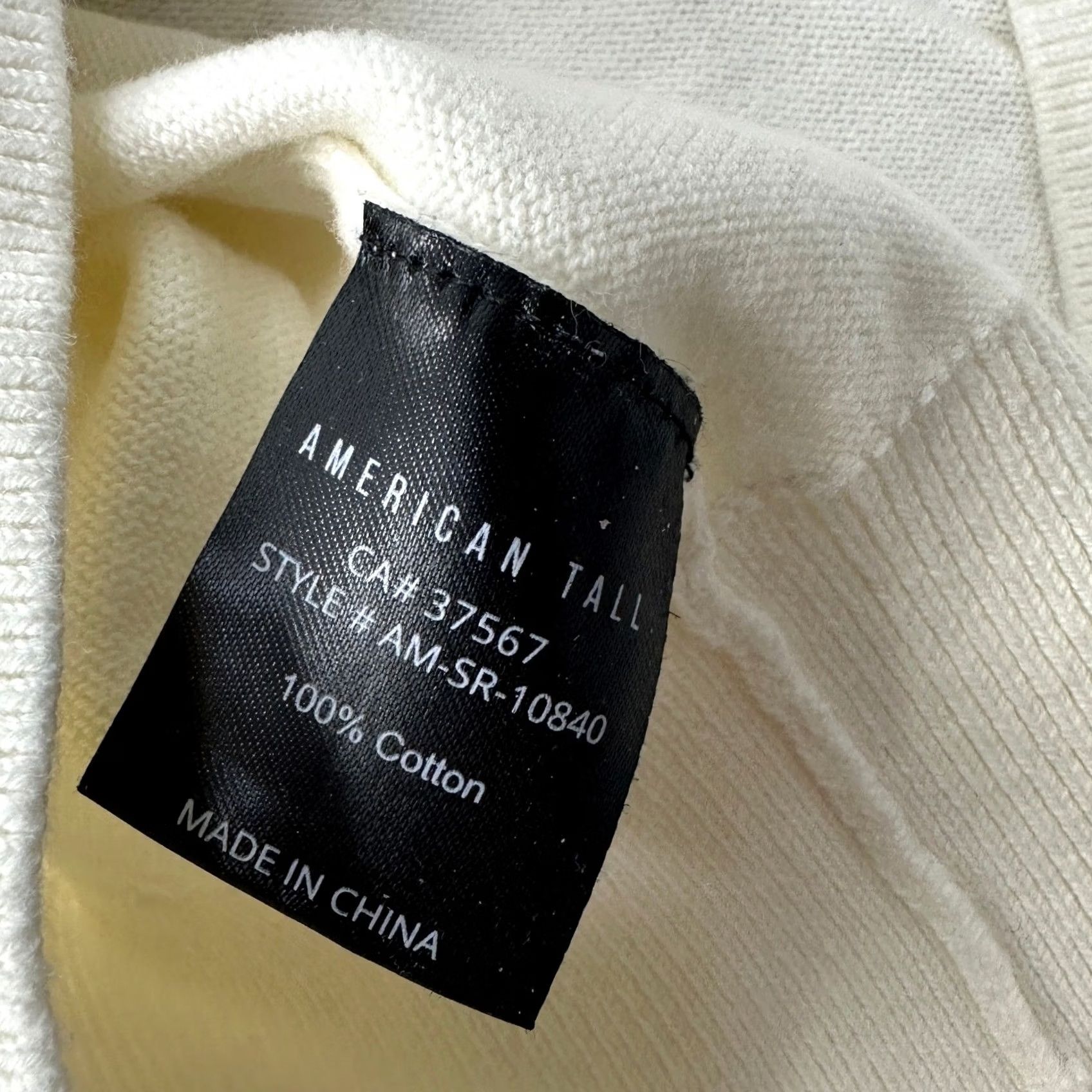 Vintage American Tall Sweater / MT Medium Tall Men’s Crew Neck Cotton Stripe Textured Ivory/ Cream All Seasons Pullover Size US M / EU 48-50 / 2 - 4 Thumbnail