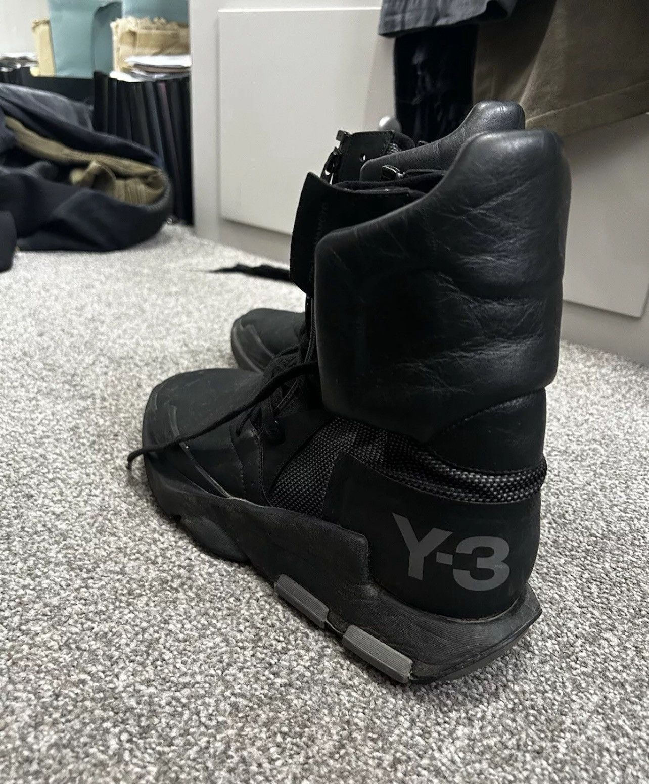 Adidas Y-3 Yohji Yamamoto Adidas High Top Sneakers In Black. Size 8 Size US 8 / EU 41 - 3 Thumbnail