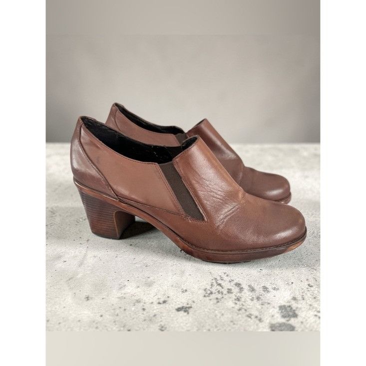 Dansko Dansko Rich Brown Leather Slip-On Heel Shoes Size US 9.5 / IT 39.5 - 1 Thumbnail