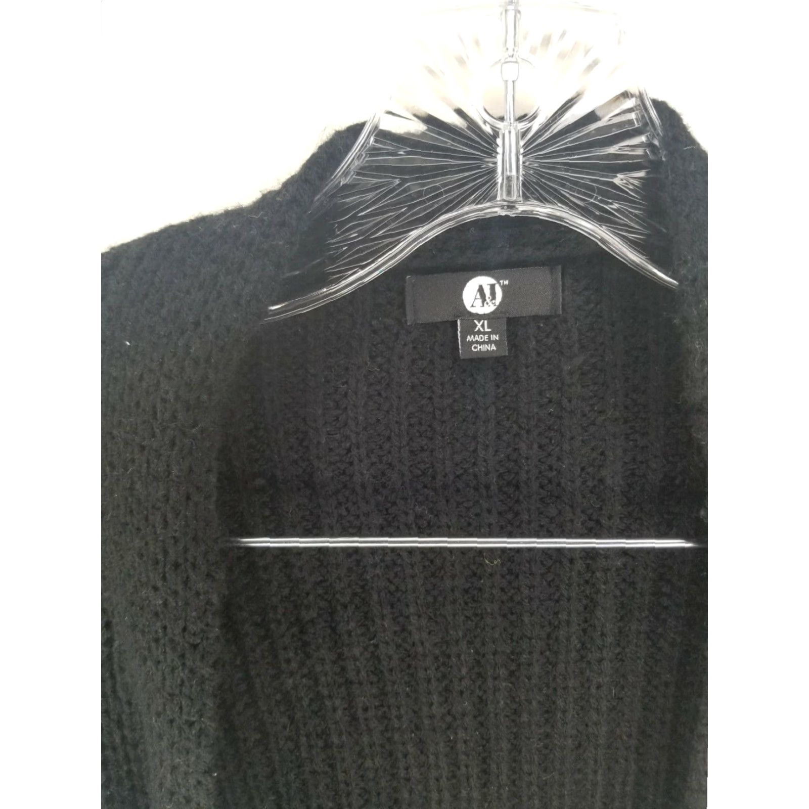 Vintage A&I Womens Black Knit Cardigan Sweater XL Size XL / US 12-14 / IT 48-50 - 2 Thumbnail