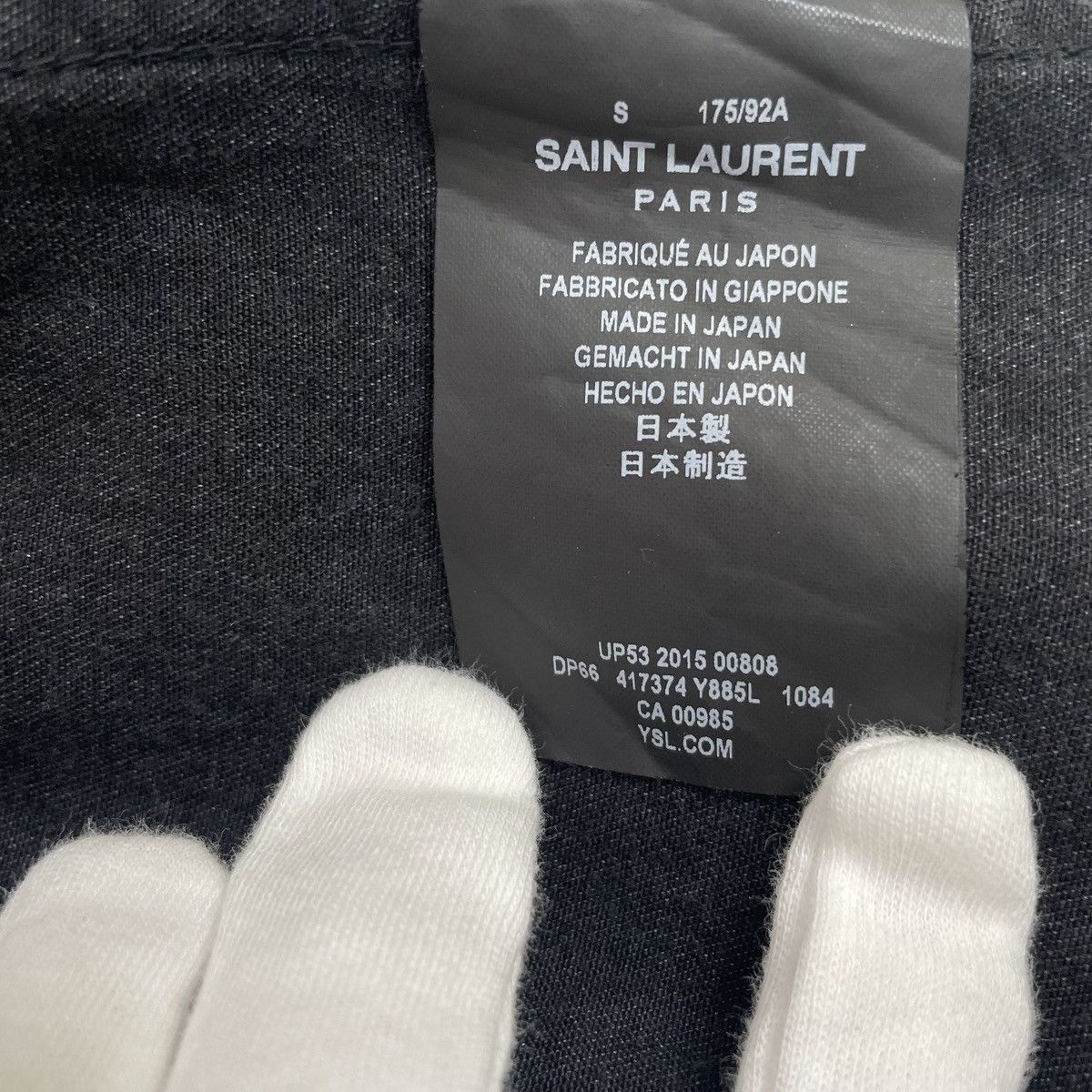 Yves Saint Laurent Yves Saint Laurent Metal Rivet Premium Ripped Shirt K26WX Size S / US 4 / IT 40 - 6 Thumbnail
