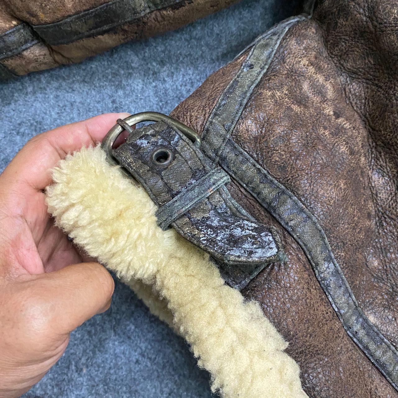 Vintage 💥Vintage Air Force U.S Army Style Leather Jacket Size US M / EU 48-50 / 2 - 15 Thumbnail