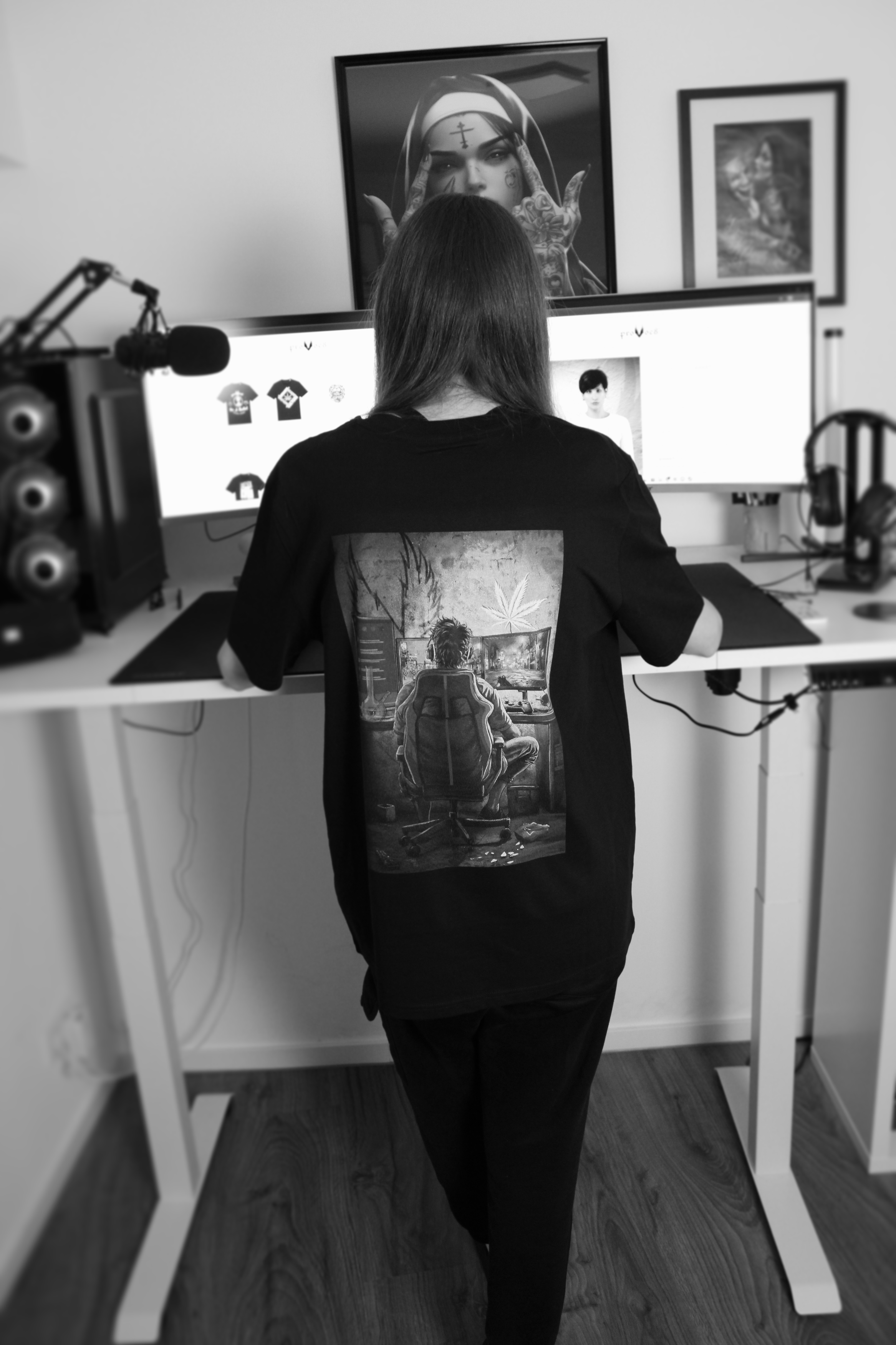 Designer provoc8™ T-Shirt - Unisex - 'The Dark Protocol' - Size L Size US L / EU 52-54 / 3 - 2 Thumbnail