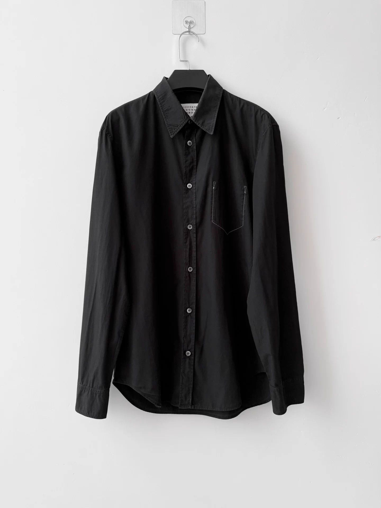 Maison Margiela Maison Margiela S/S21 Topstitch Pocket Shirt Black 40 Size US XXS / EU 40 - 1 Thumbnail