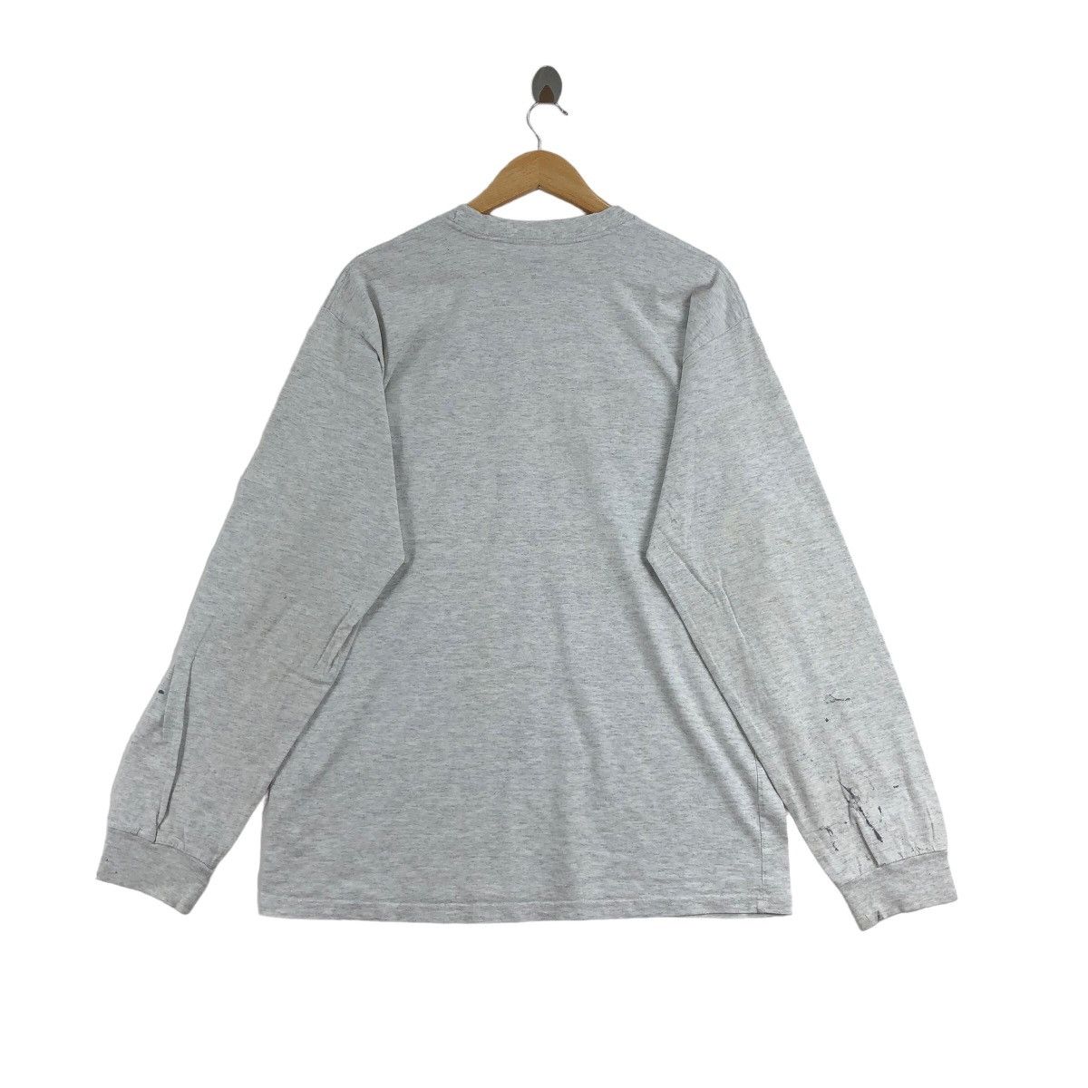 Nike × Vintage Vintage 90s NIKE Long Sleeve Distressed Small Swoosh Size US L / EU 52-54 / 3 - 3 Thumbnail