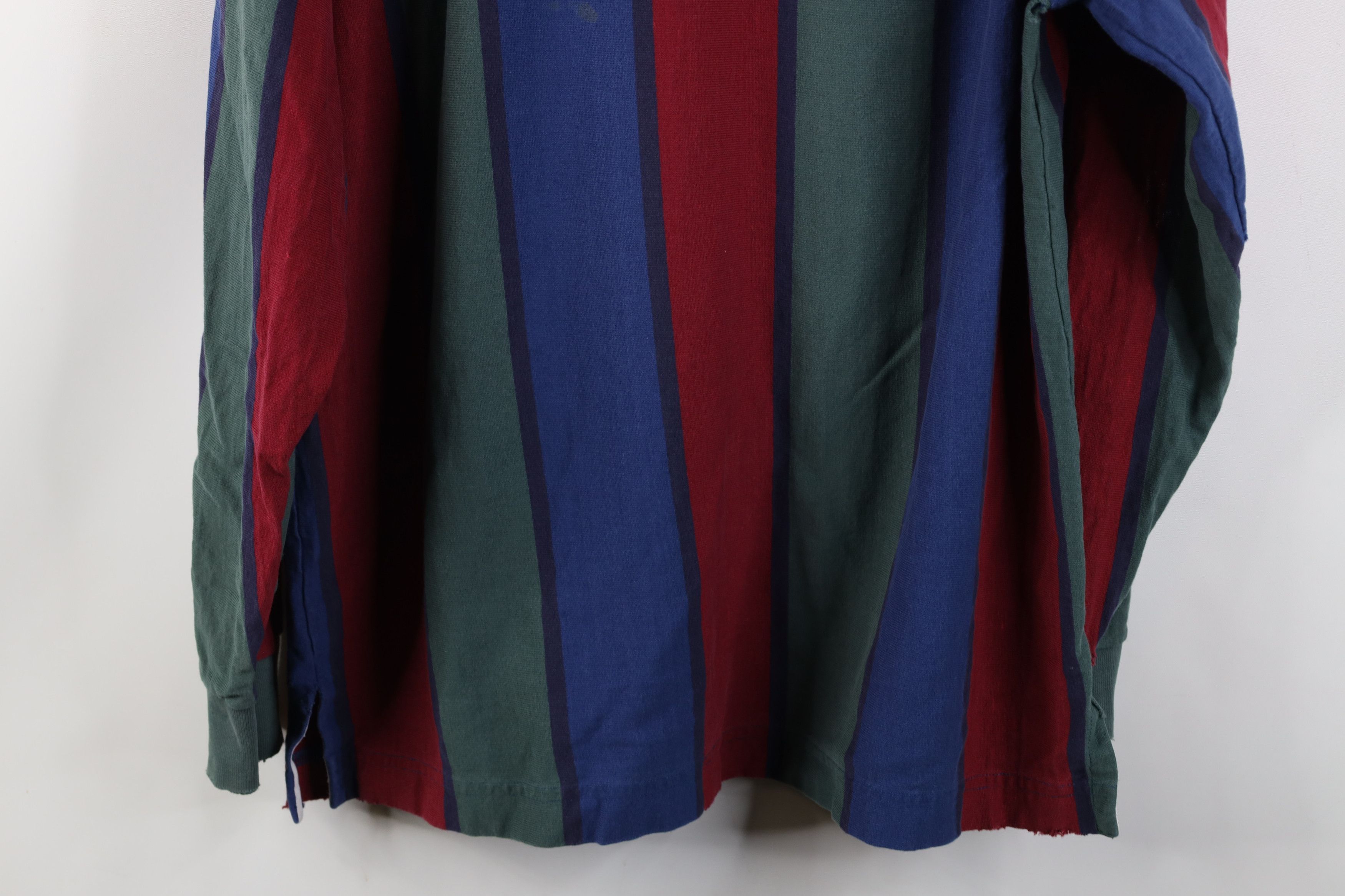 Lands' End Vintage 90s Lands End Striped Long Sleeve Rugby Polo Shirt Size US L / EU 52-54 / 3 - 15 Thumbnail
