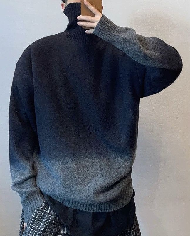 Japanese Brand × Vintage Outdoor retro gradient effect turtleneck sweater knitwear Size US XL / EU 56 / 4 - 3 Thumbnail