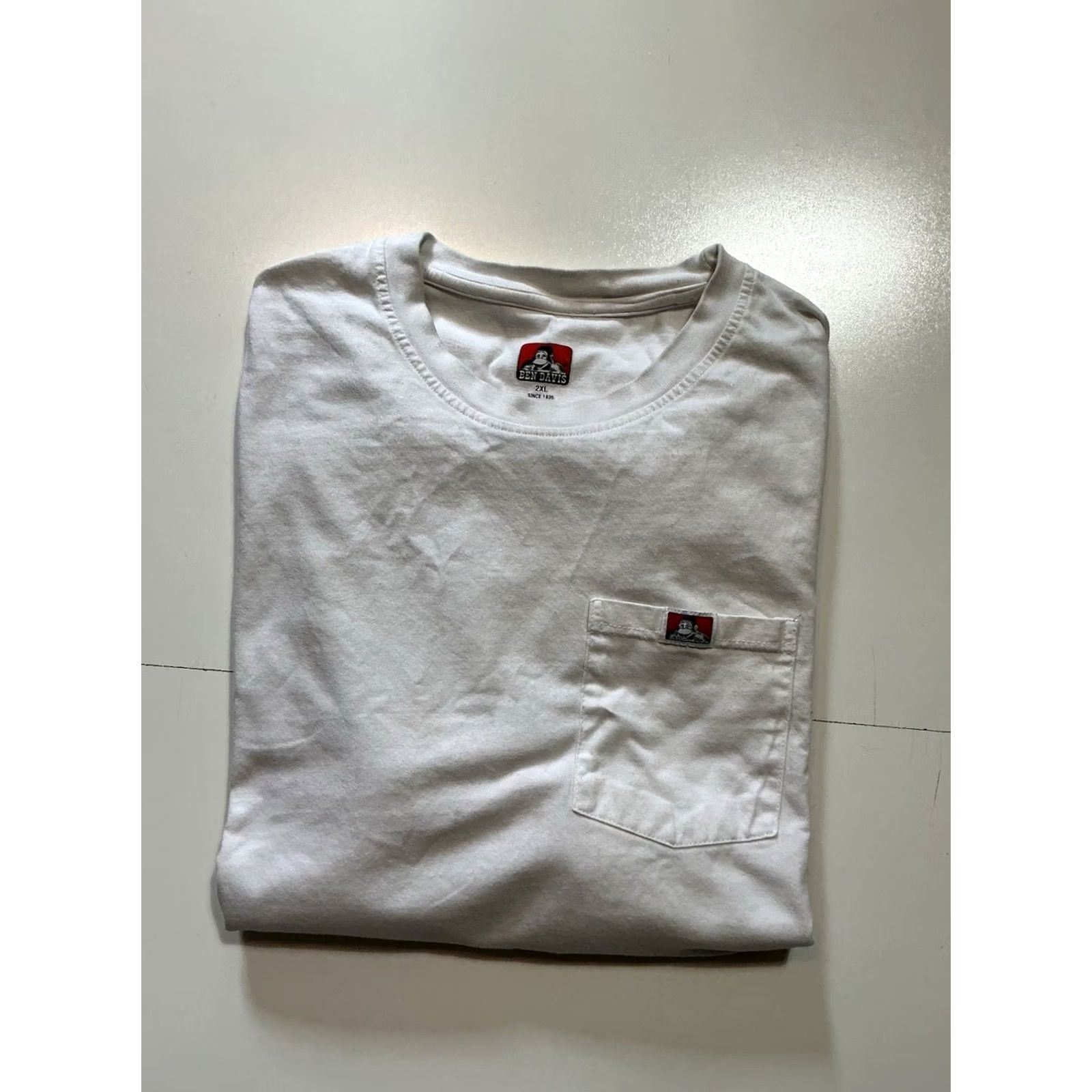 Ben Davis Ben Davis Workwear Heavyweight 100% Cotton White Crewneck S/S T-Shirt Sz 2XL Mens Size US XXL / EU 58 / 5 - 2 Thumbnail