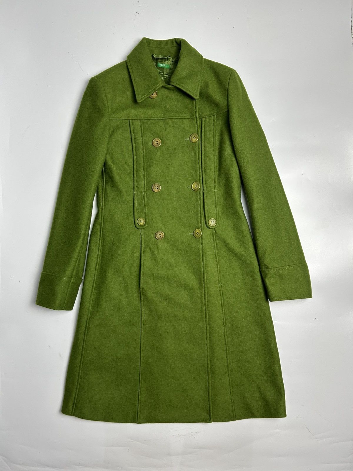 Benetton × Designer MADE IN ITALY OF BENETTON WOOL TRENCH COAT Size M / US 6-8 / IT 42-44 - 1 Thumbnail