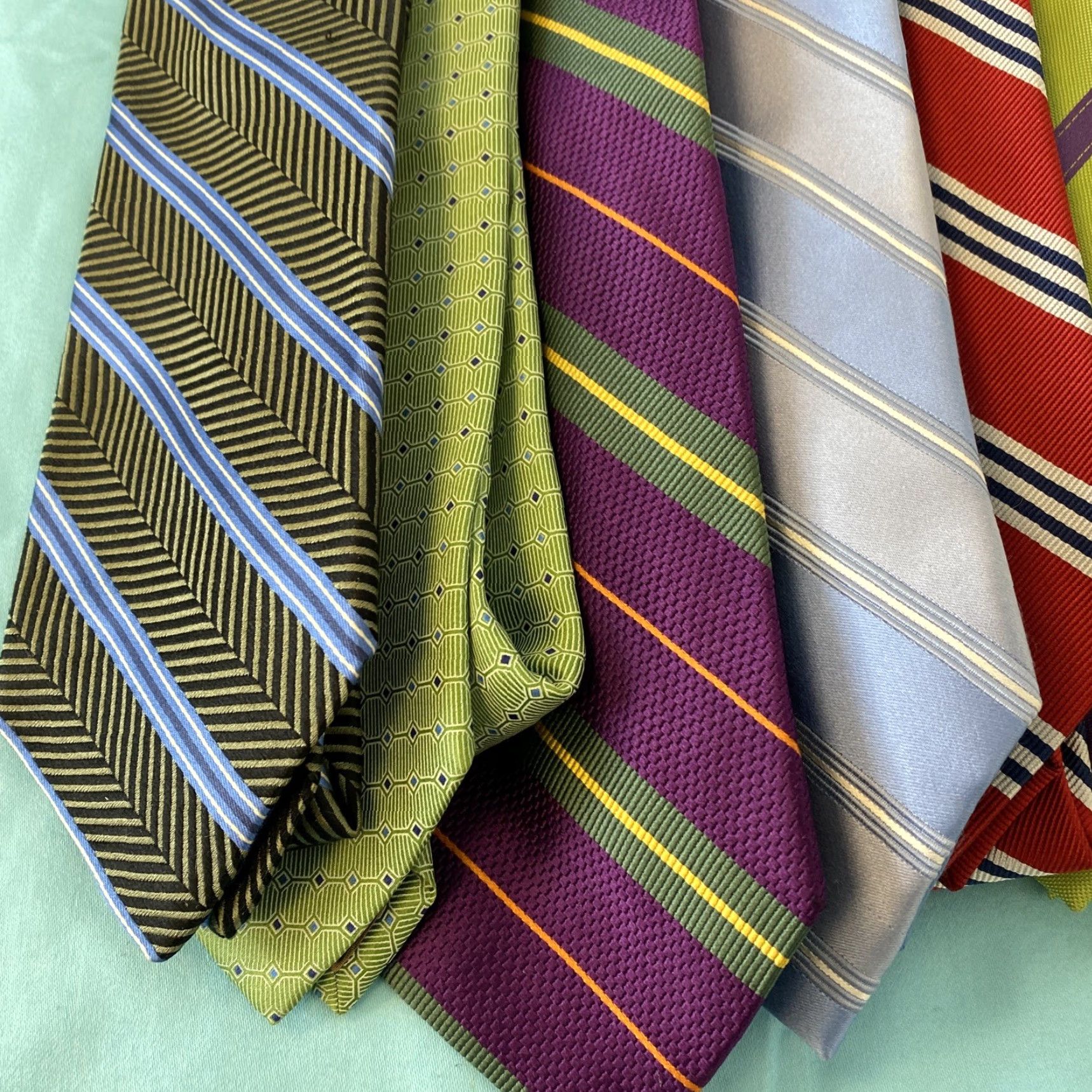 Club Room Mix Brands Lot of 8 Mens Ties - Club Room / Jos A Bank - Silk - Striped Pattern - Multicolor - Classic Width - 100% Silk - Men Size ONE SIZE - 3 Thumbnail