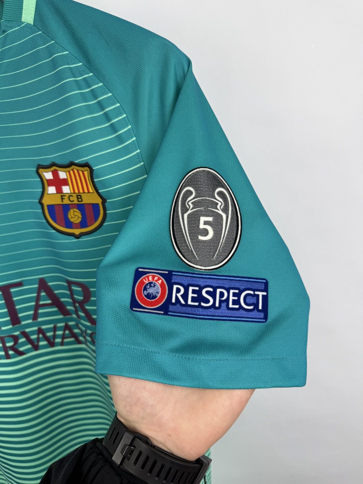 Nike 🇪🇸 2016 Jordi Alba #18 Barcelona Nike Soccer Away Jersey UCL Size US M / EU 48-50 / 2 - 9 Thumbnail