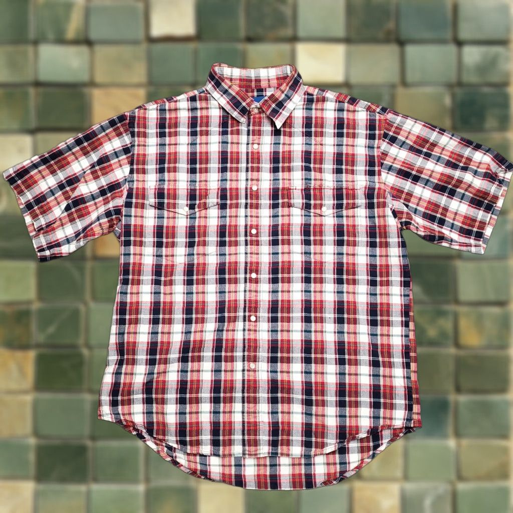 Wrangler Wrangler Shirt Mens L Black Red Plaid Pearl Snap Short Sleeve Western Casual Size US L / EU 52-54 / 3 - 1 Thumbnail