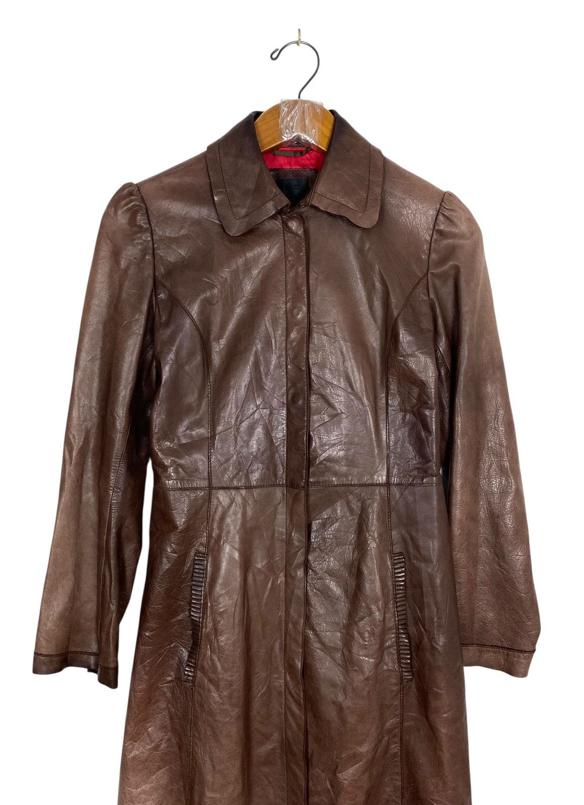 Japanese Brand Rare‼️ Chine Collection Pure Leather Sunfaded Parka Size XS / US 0-2 / IT 36-38 - 2 Thumbnail