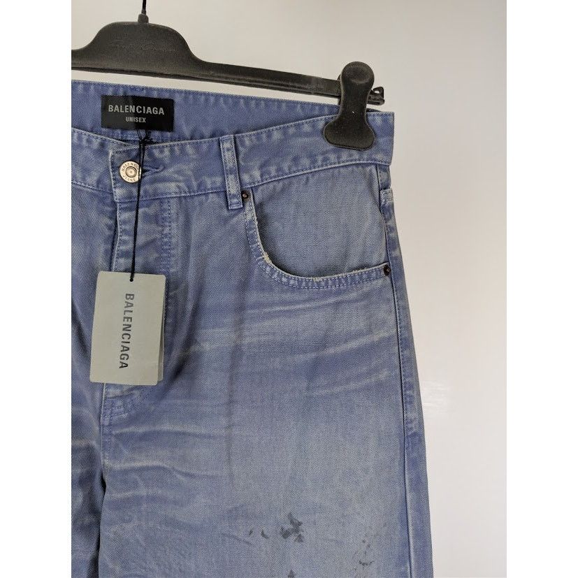 Balenciaga o1rshd1 Unisex Loose fit Jeans in Workwear Purple Size US 32 / EU 48 - 5 Thumbnail