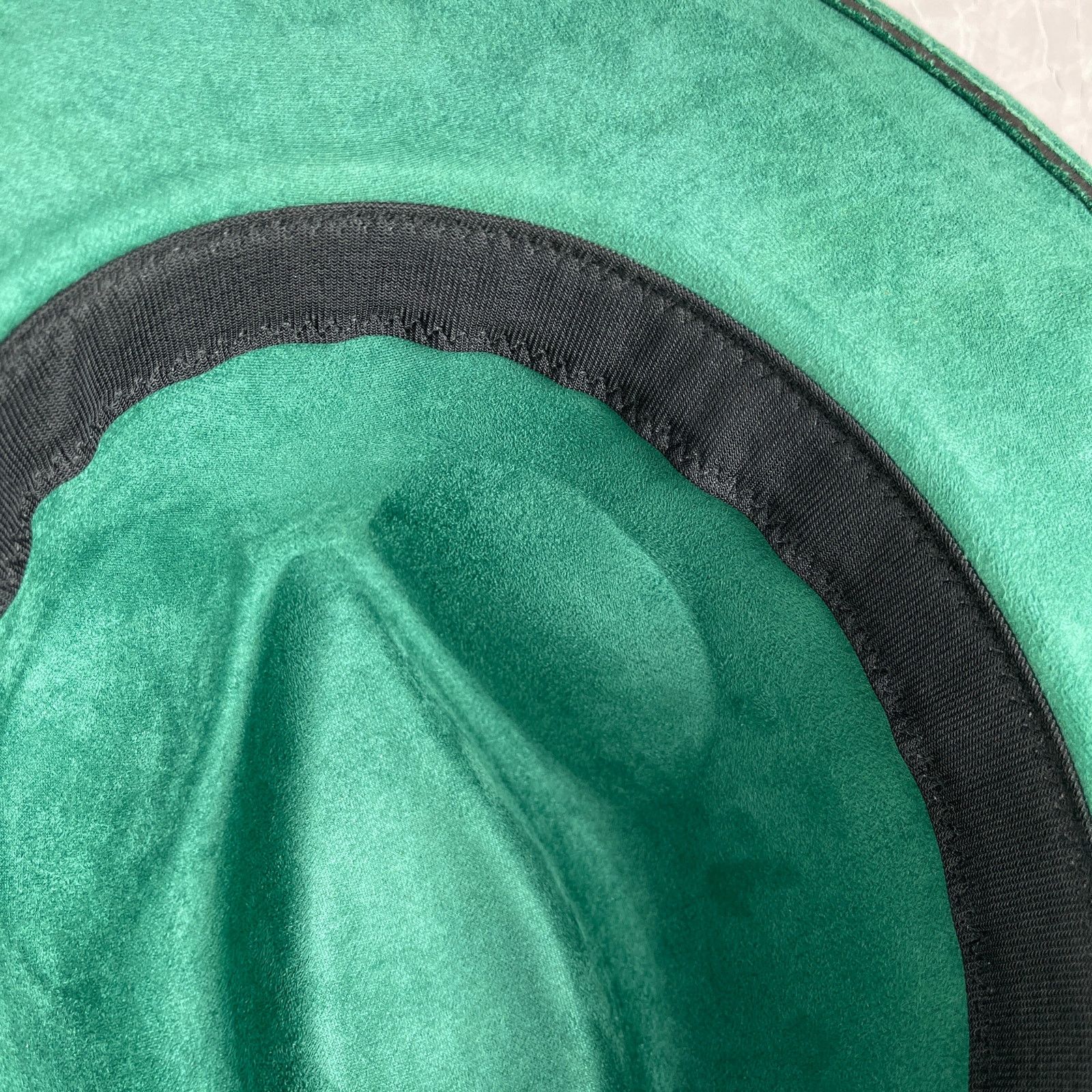 Handmade Green Faux Suede Wide Flat Brim Hat Sunflowers ADJUSTABLE SZ Size ONE SIZE - 19 Thumbnail