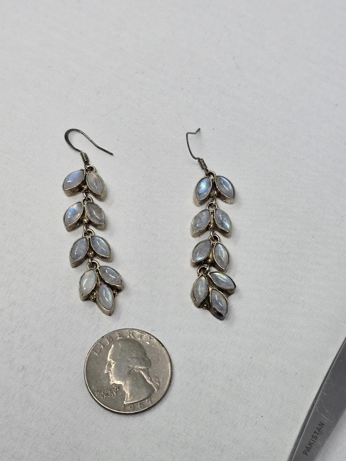 Bonobos Handmade 925 Sterling Silver Dangle Earrings w/ Blue Glass Size ONE SIZE - 2 Thumbnail